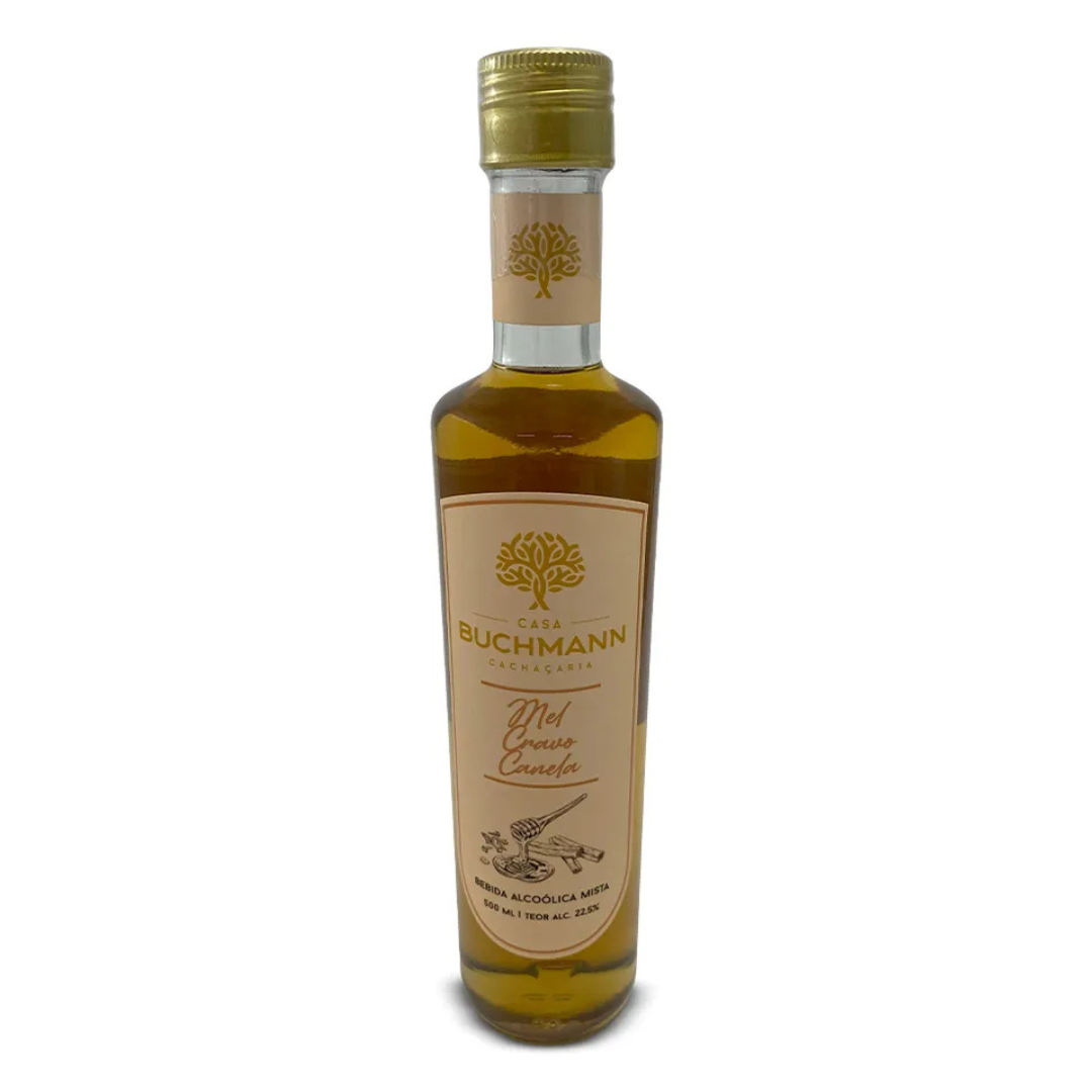 CACHAÇA MISTA COM SABOR DE MEL, CRAVO E CANELA (500Ml)