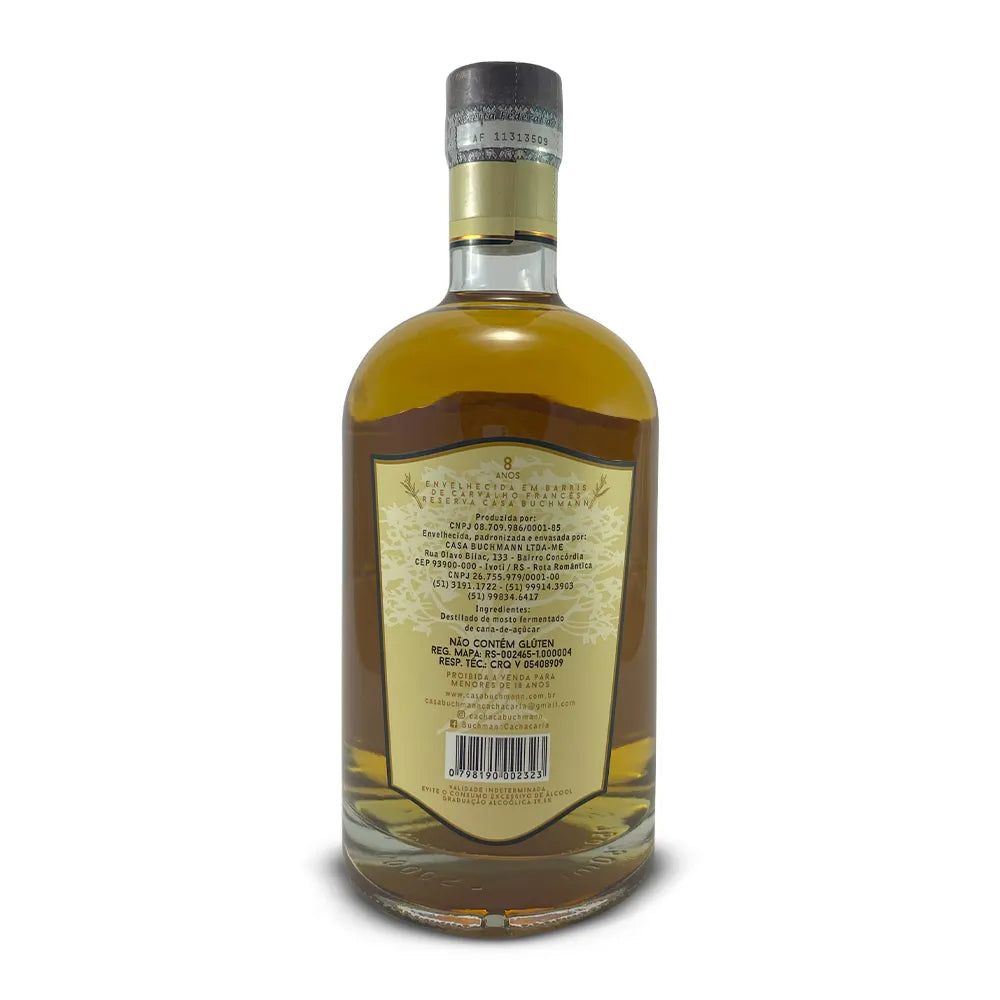 CACHAÇA ENVELHECIDA EM CARVALHO FRANCÊS 8 ANOS (750Ml)